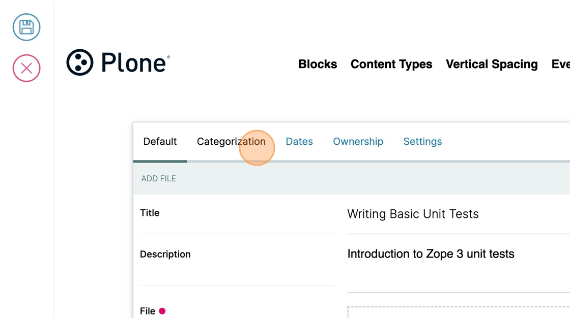 Categorization settings