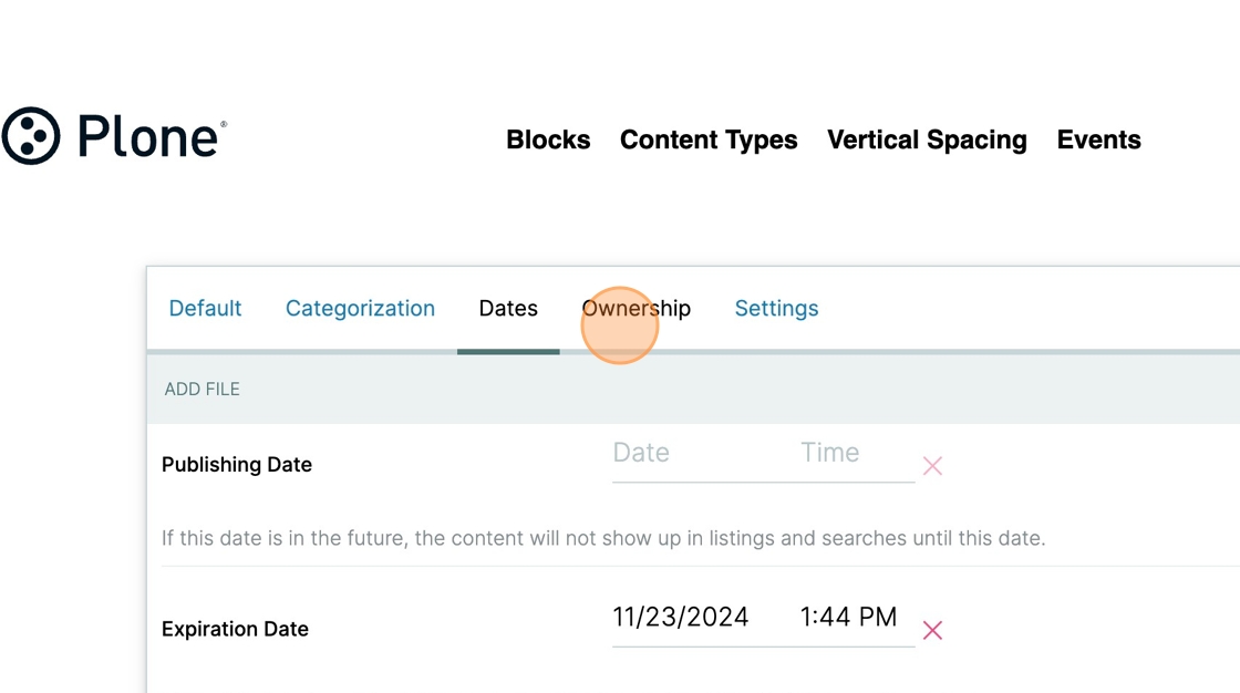 Ownership settings