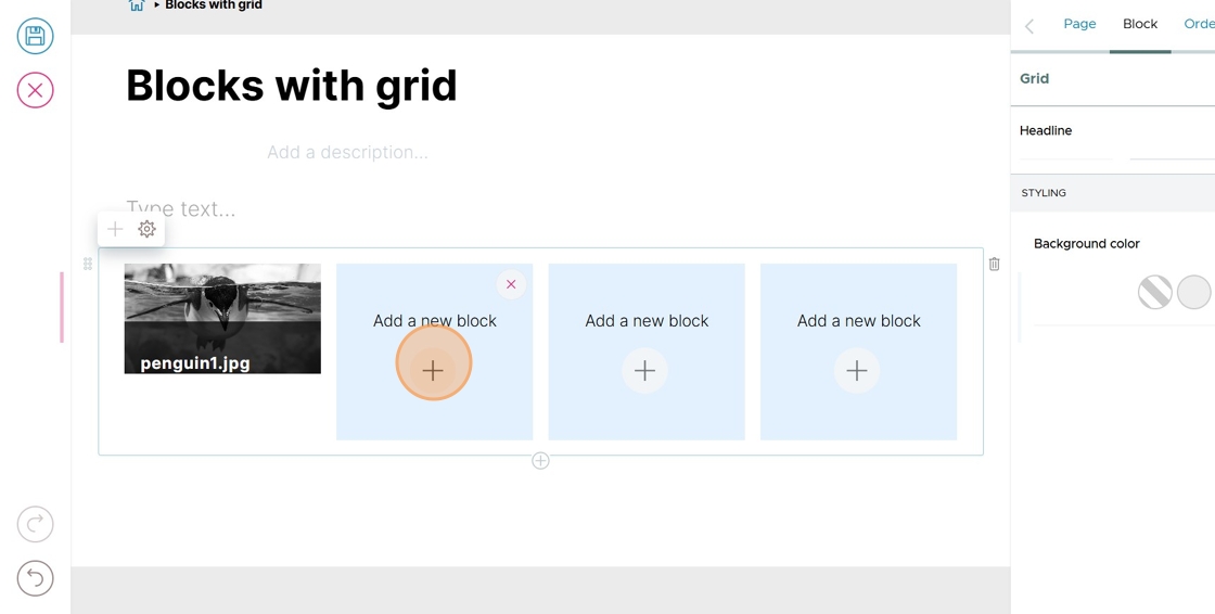 Choose a block for the remaining grid columns