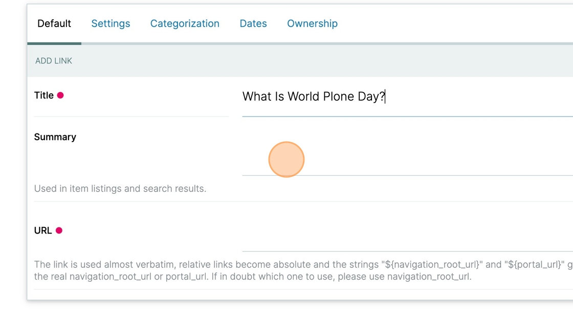 The summary field