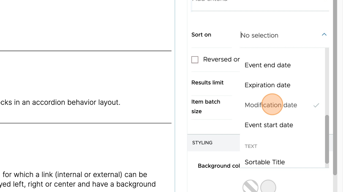 Sort on modification date