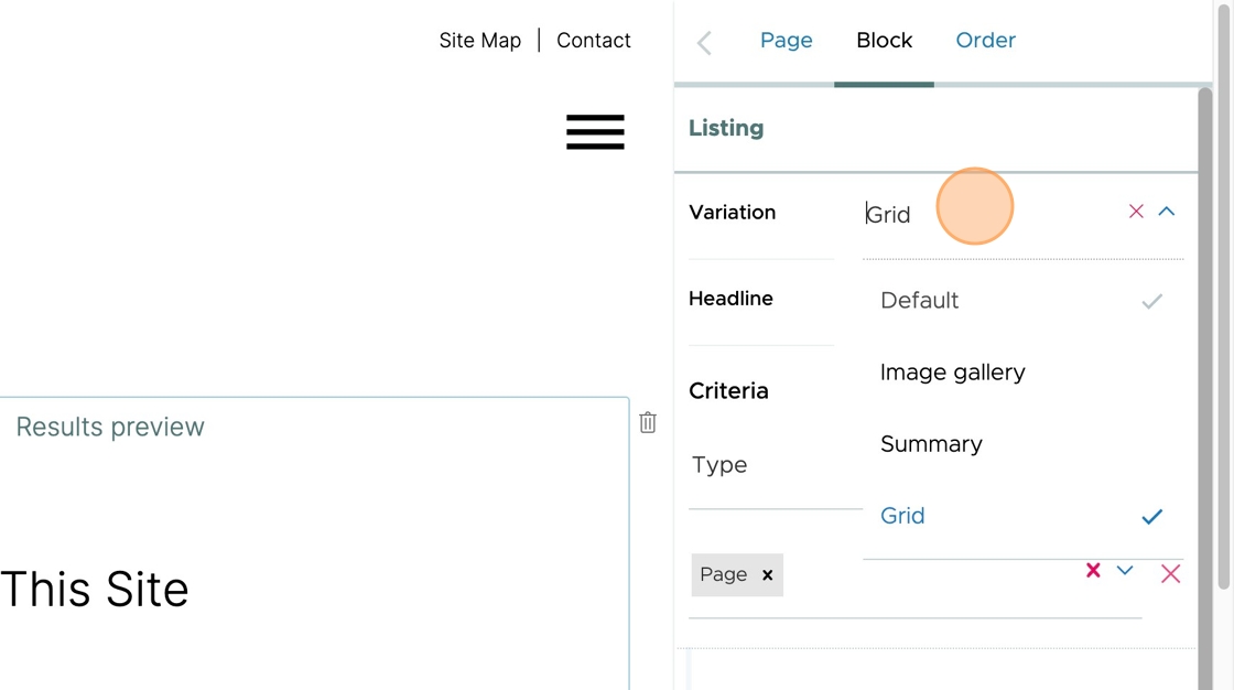 Choose the summary listing variation