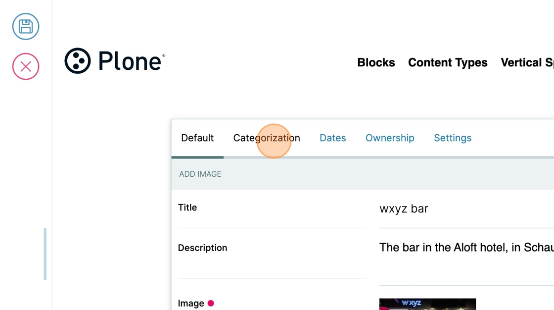 The Categorization settings