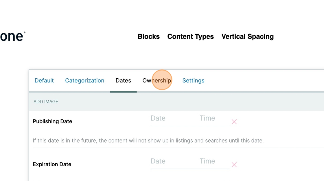 The Ownership settings