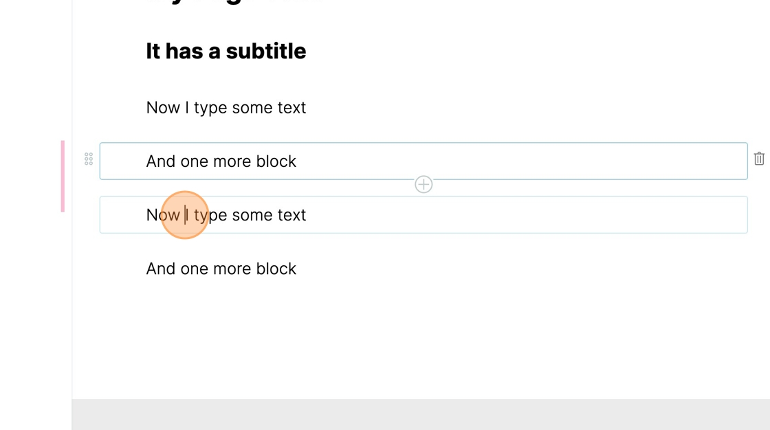 Shift-click the second to last text block