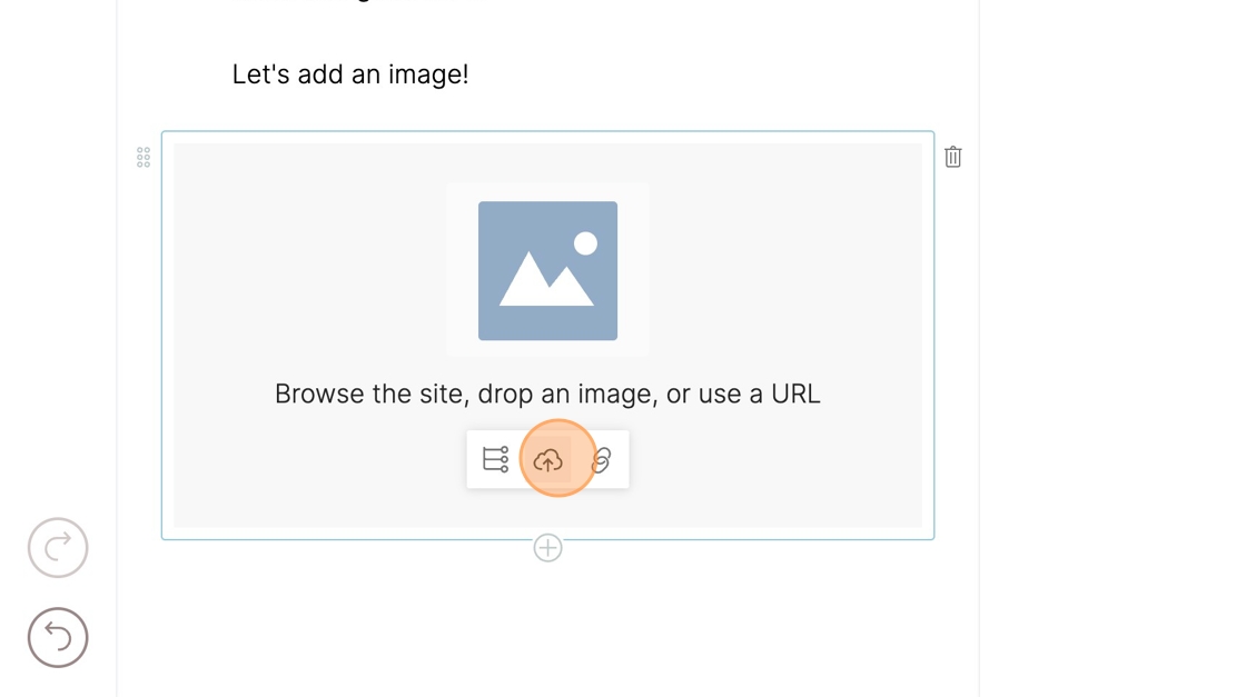 The Upload image button