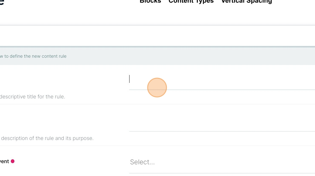 The content rule title field