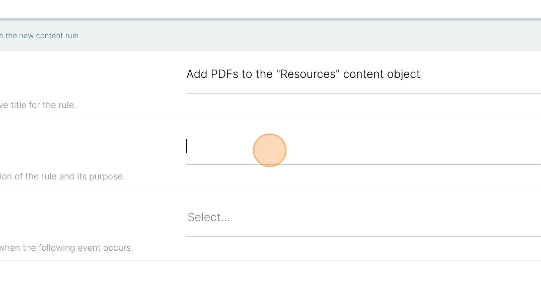 The content rule description field