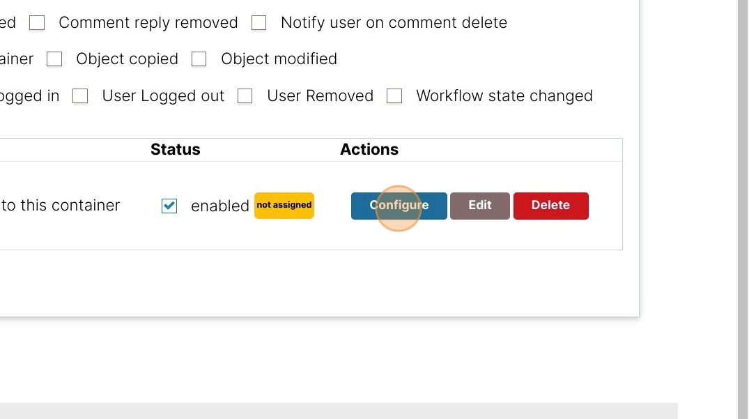 Configure the content rule actions