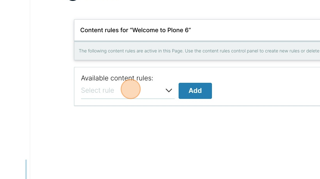 Click to select a content rule