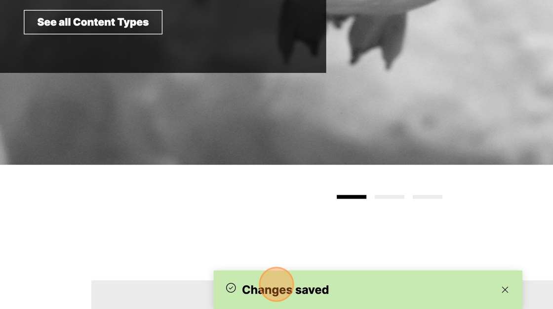 The "Changes saved" confirmation message