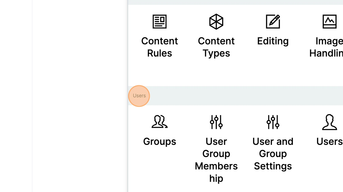 The Users group of control panels