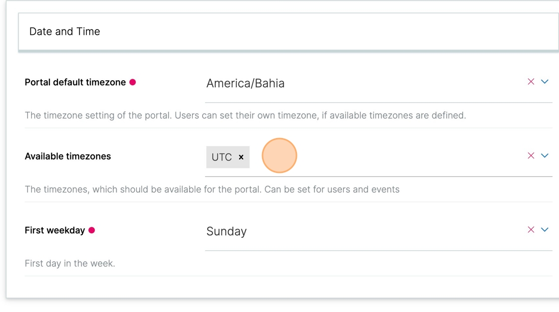 Set time zones that can be selected by users